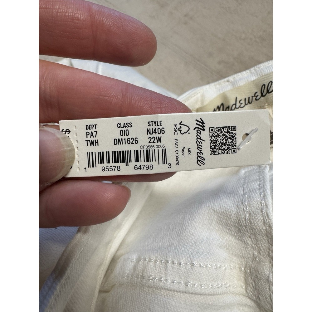 Madewell The Plus Perfect Vintage Wide-Leg Crop Jean White 22W High Rise Denim - Picture 11 of 15